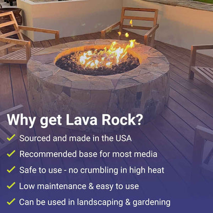 American Fireglass 60 x 20 lbs Bags Small Black Lava Rock Pallet