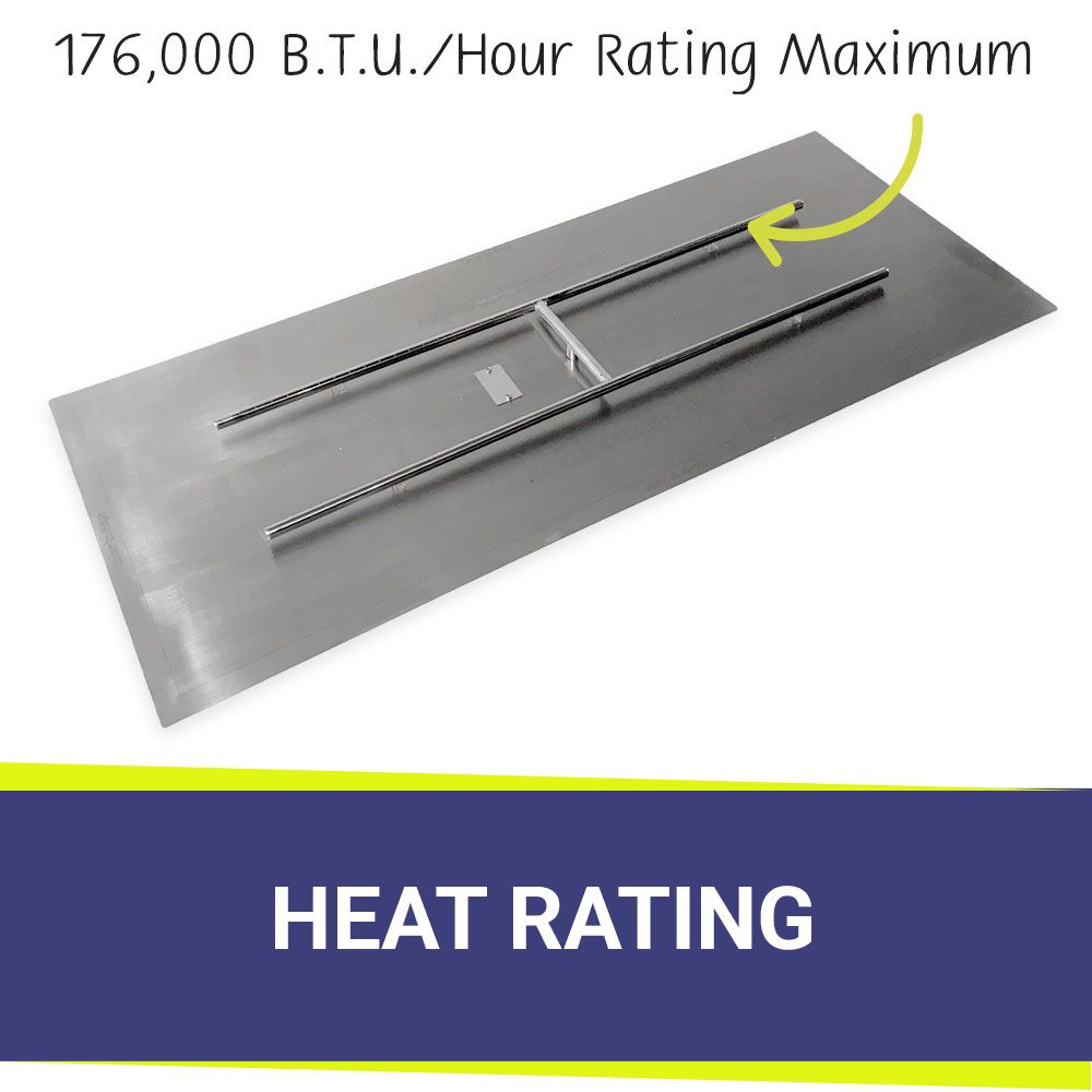 American Fireglass 60" x 24" Rectangular Stainless Steel Flat Fire Pit Pan