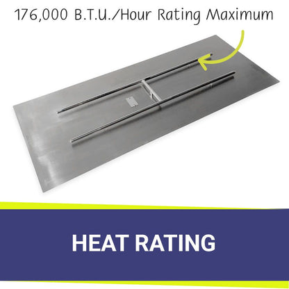 American Fireglass 60" x 24" Rectangular Stainless Steel Flat Fire Pit Pan