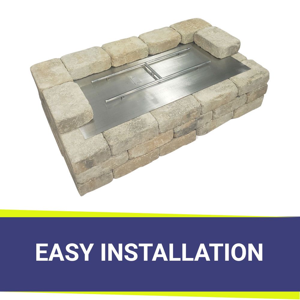 American Fireglass 60" x 24" Rectangular Stainless Steel Flat Fire Pit Pan