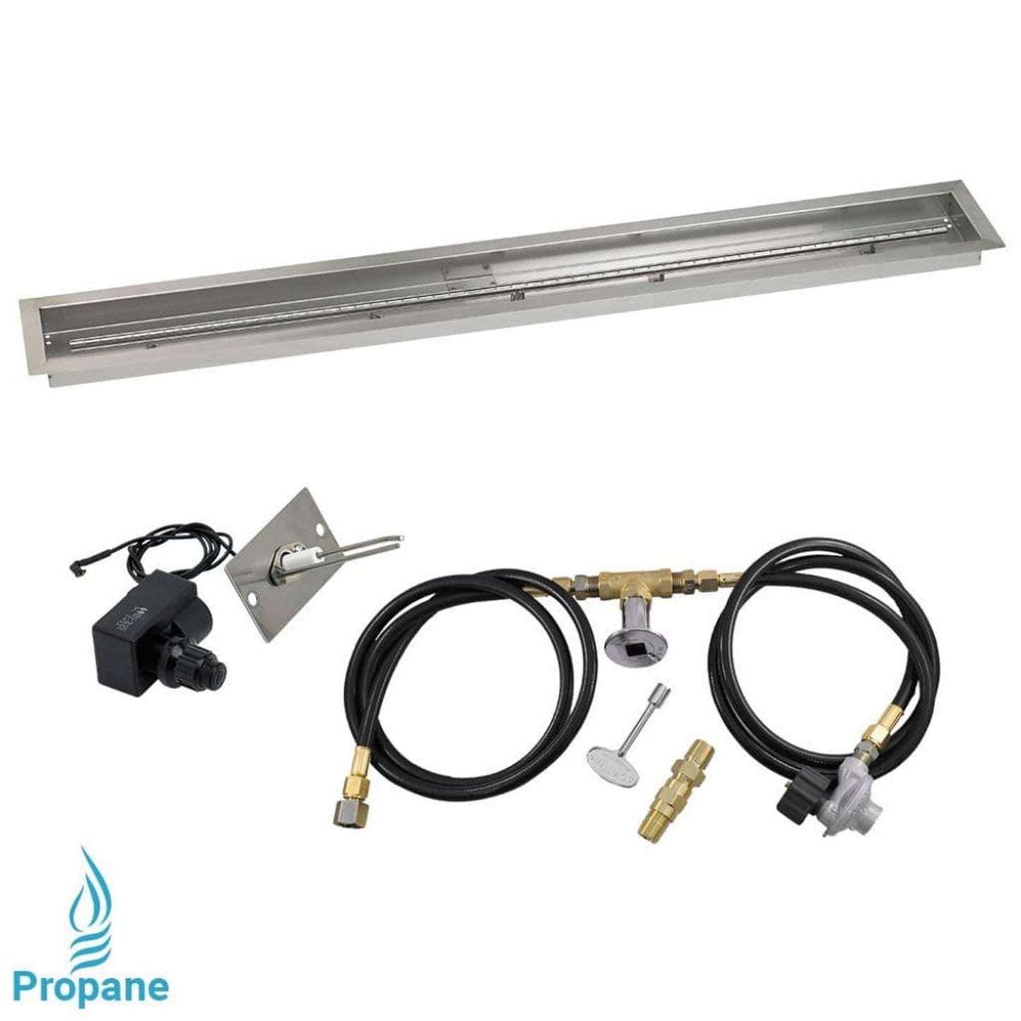 American Fireglass 60"x 6" Linear Channel Drop-In Pan with Spark Ignition Kit