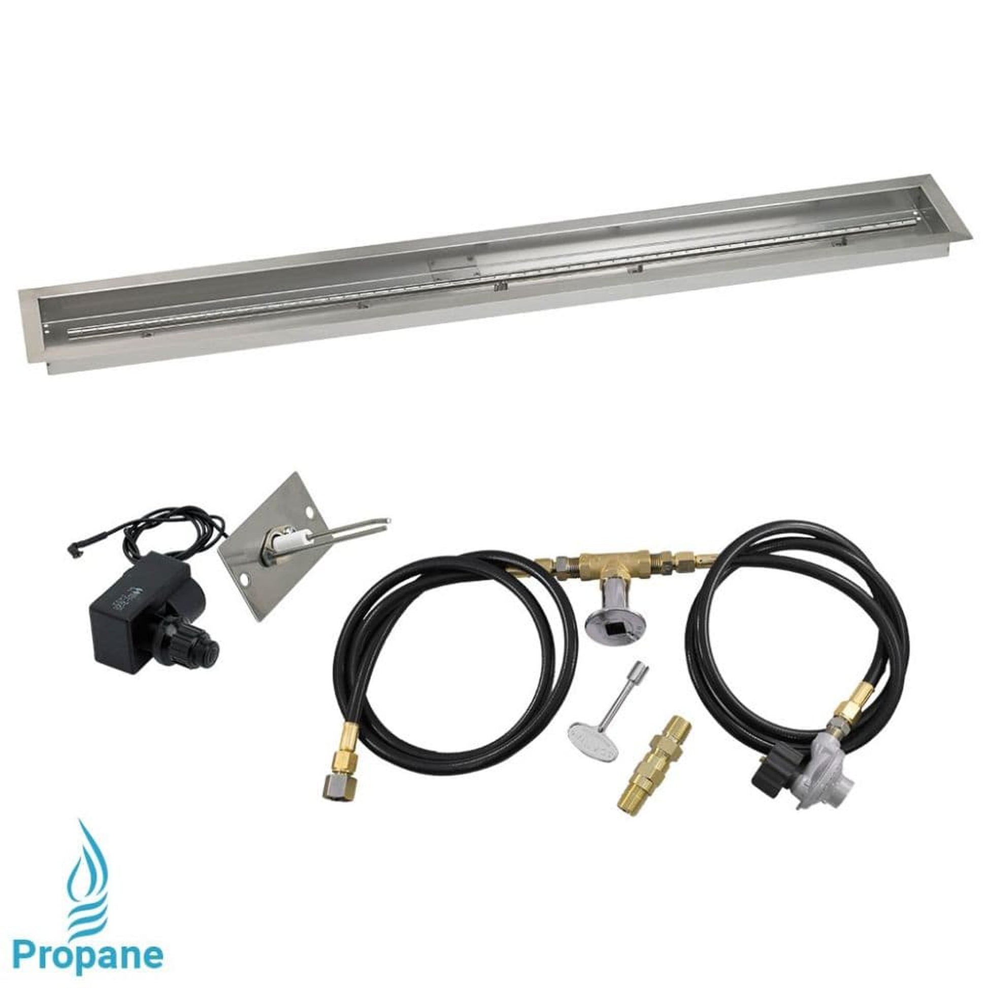 American Fireglass 60"x 6" Linear Channel Drop-In Pan with Spark Ignition Kit