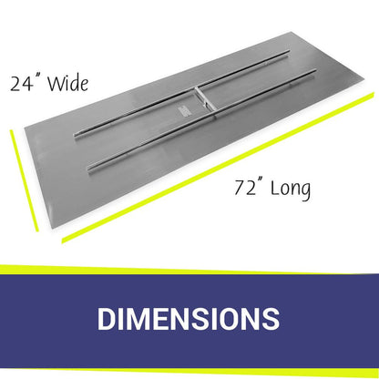 American Fireglass 72" x 24" Rectangular Stainless Steel Flat Fire Pit Pan
