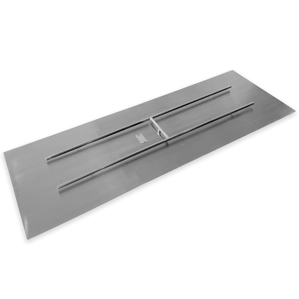 American Fireglass 72" x 24" Rectangular Stainless Steel Flat Fire Pit Pan