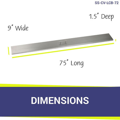American Fireglass 75" Linear Stainless Steel Drop-In Fire Pit Pan Cover