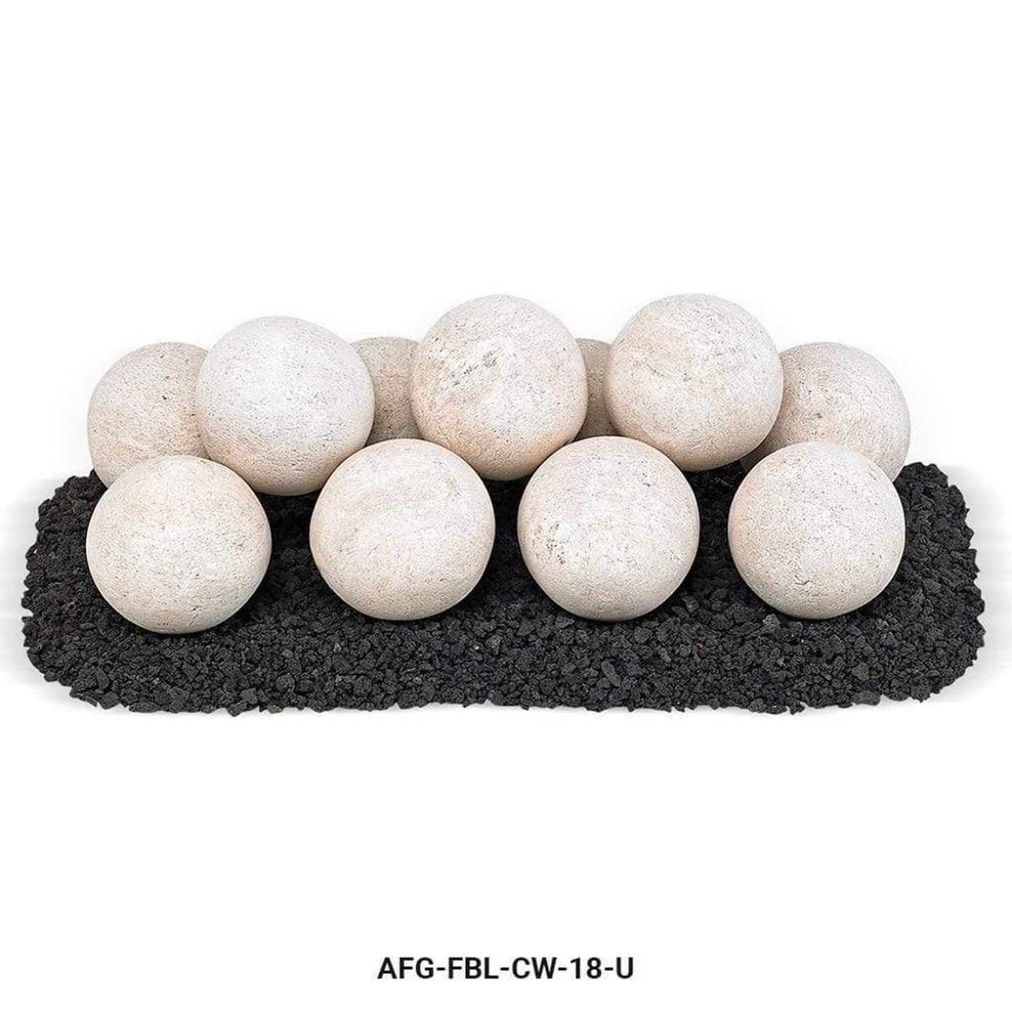 American Fireglass Cottage White Lite Stone Ball Set - Uniform 4"