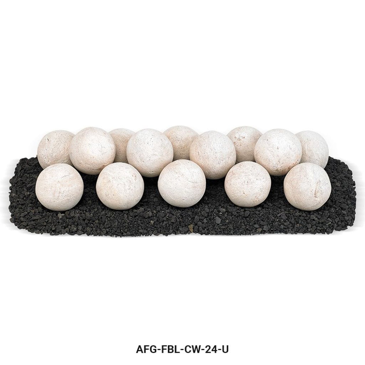 American Fireglass Cottage White Lite Stone Ball Set - Uniform 4"