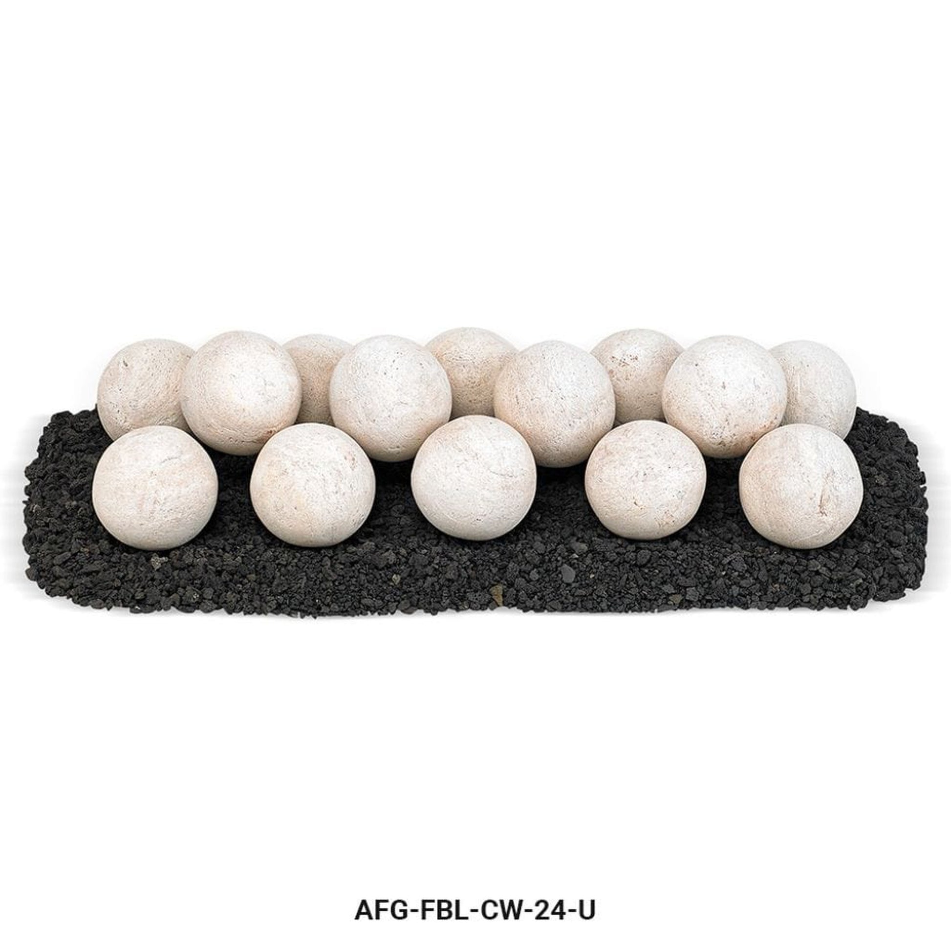 American Fireglass Cottage White Lite Stone Ball Set - Uniform 4"