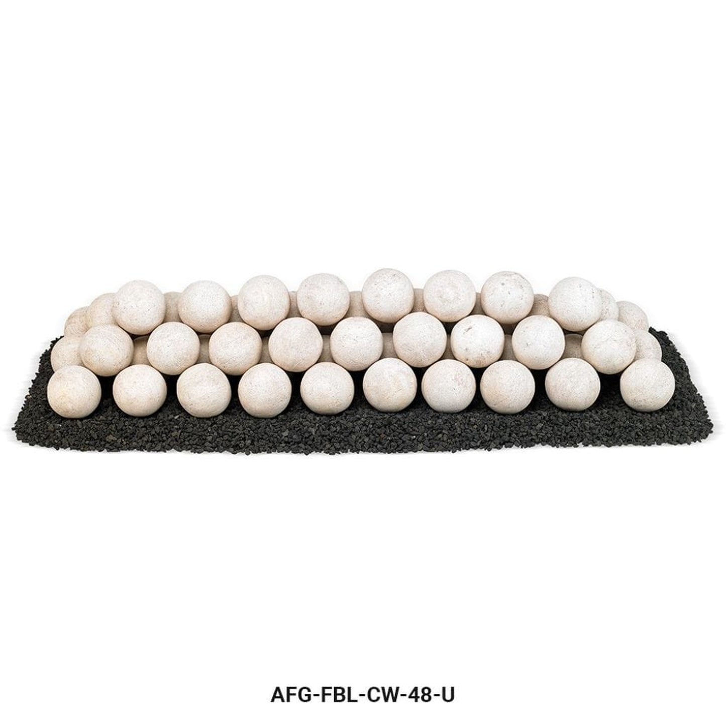 American Fireglass Cottage White Lite Stone Ball Set - Uniform 4"