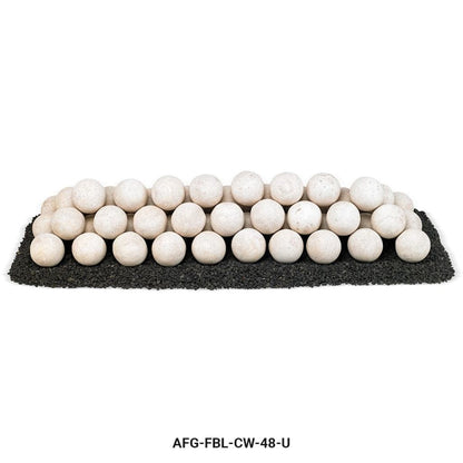 American Fireglass Cottage White Lite Stone Ball Set - Uniform 4"