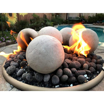 American Fireglass Cottage White Lite Stone Ball Set - Uniform 4"
