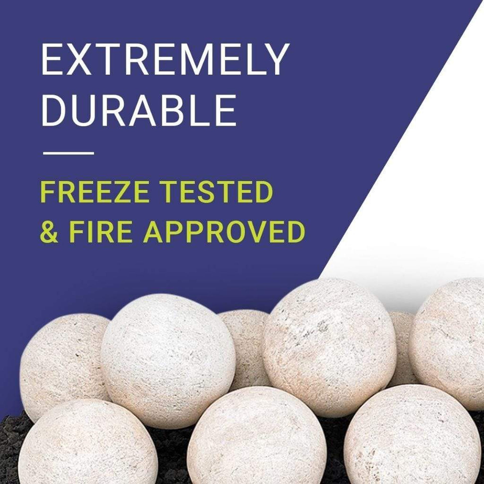 American Fireglass Cottage White Lite Stone Ball Set - Uniform 4"