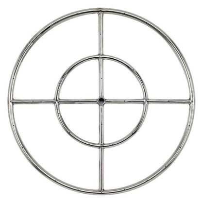 American Fireglass Double-Ring Stainless Steel Burner with a 1/2" Inlet