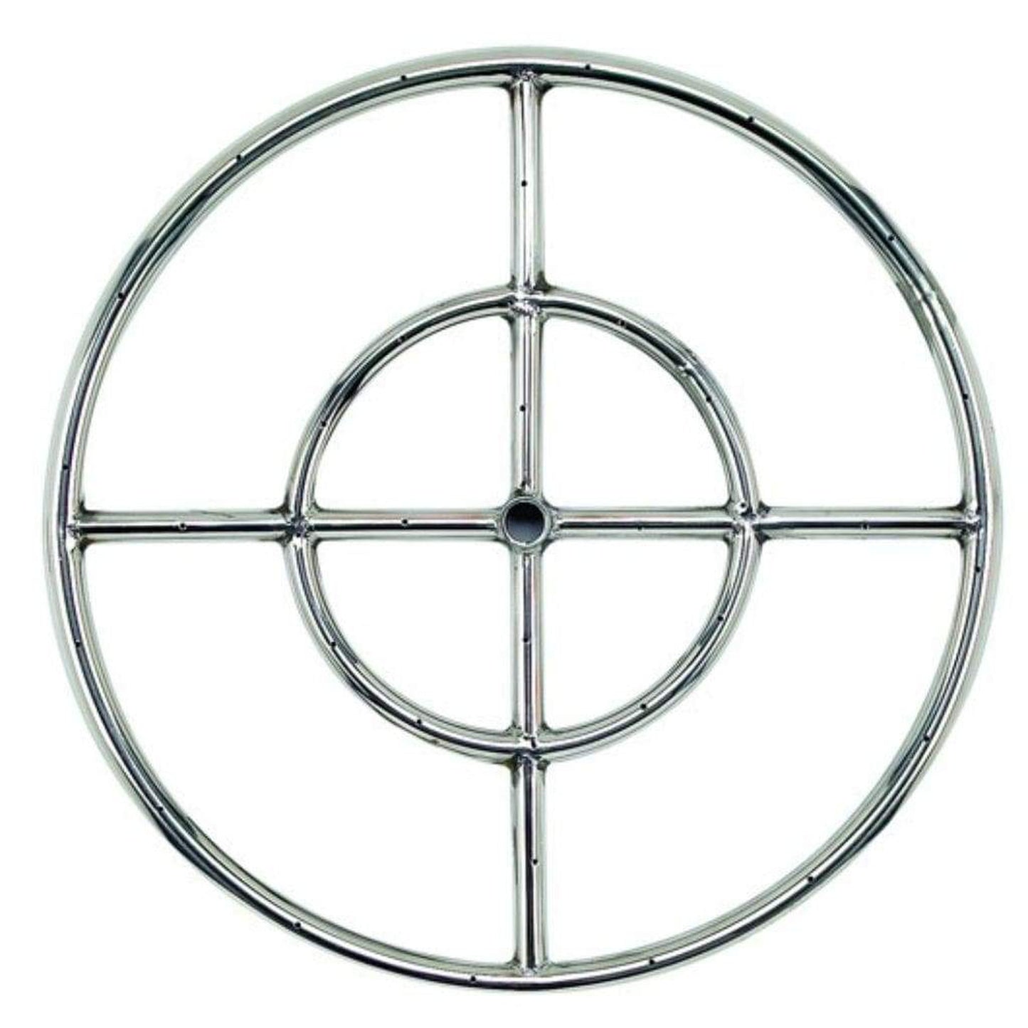 American Fireglass Double-Ring Stainless Steel Burner with a 1/2" Inlet