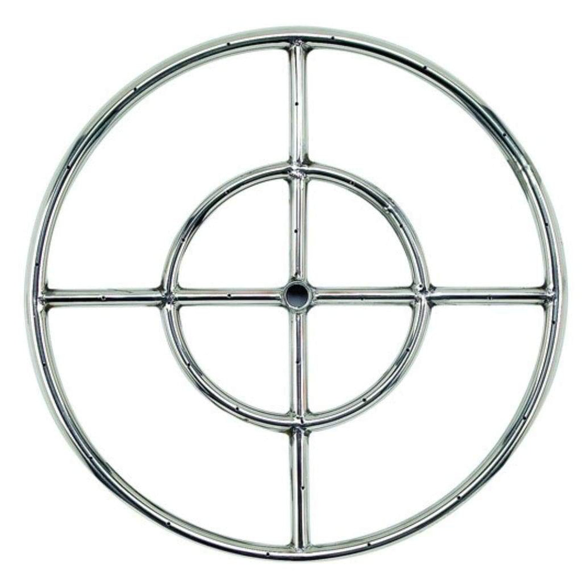 American Fireglass Double-Ring Stainless Steel Burner with a 1/2" Inlet
