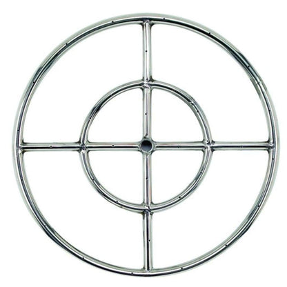 American Fireglass Double-Ring Stainless Steel Burner with a 1/2" Inlet