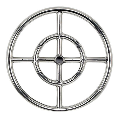 American Fireglass Double-Ring Stainless Steel Burner with a 1/2" Inlet