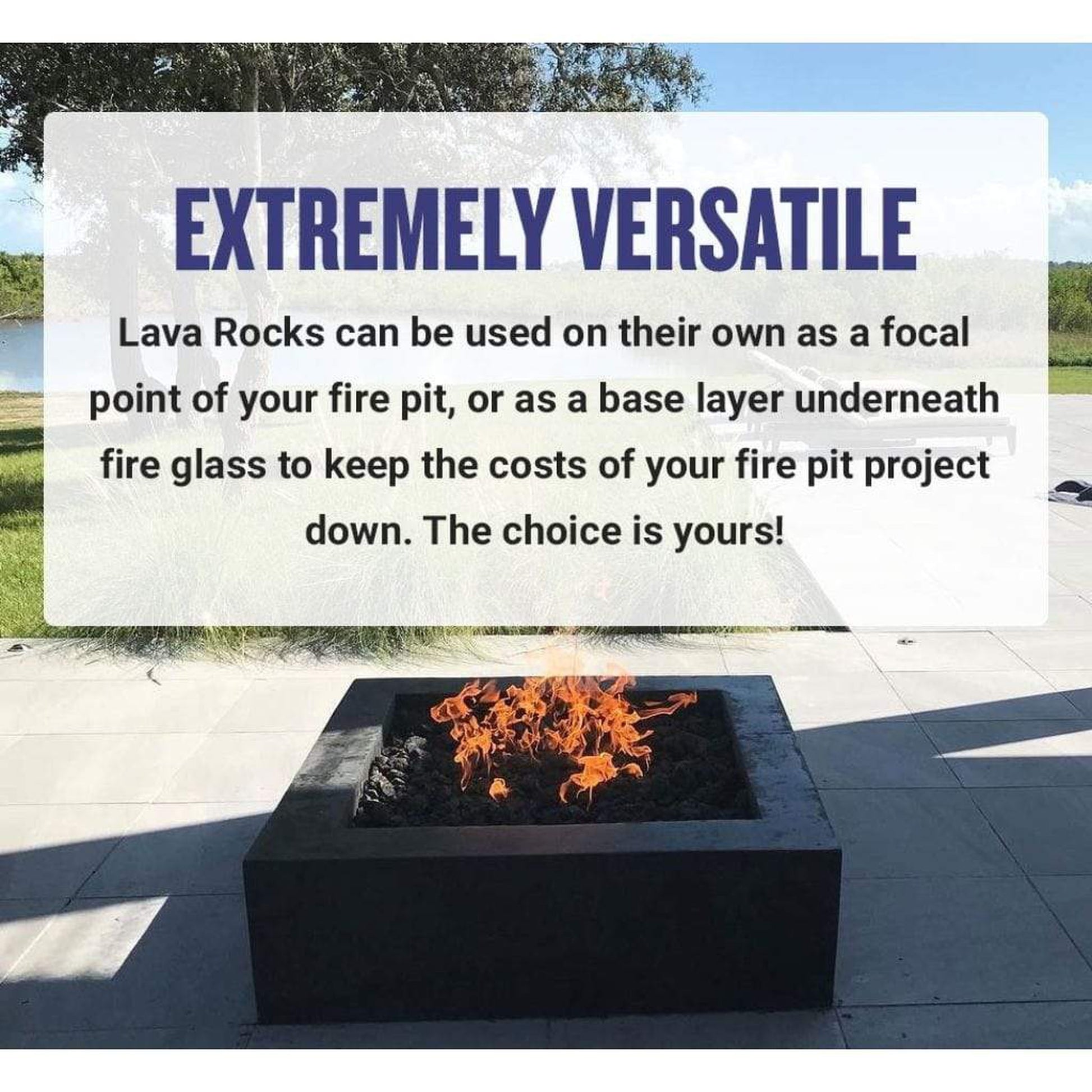 American Fireglass Extra Large Black Lava Rock