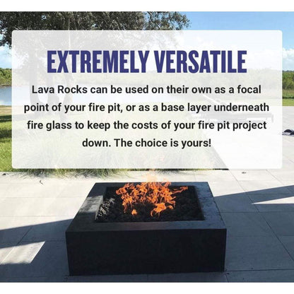 American Fireglass Extra Large Black Lava Rock