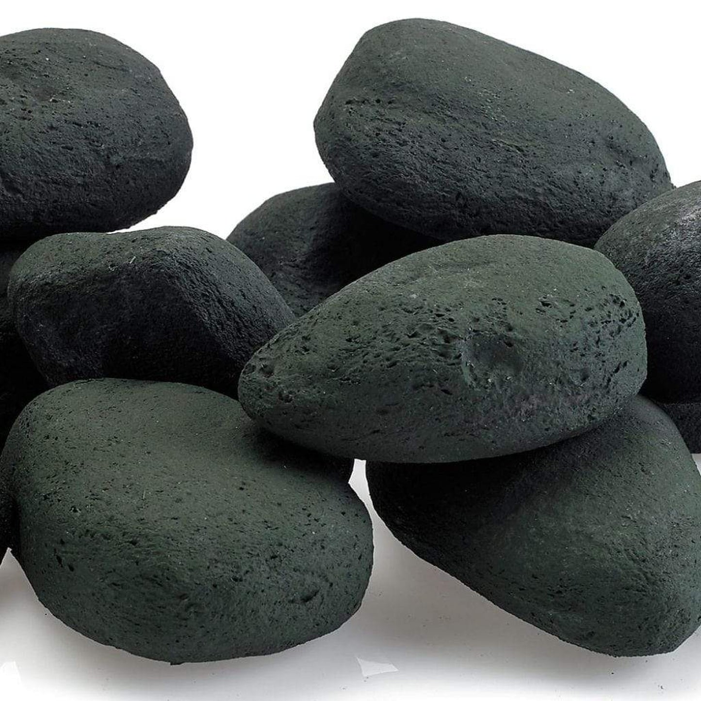 American Fireglass Matte Black Lite Stones Set - 15 Stone Set