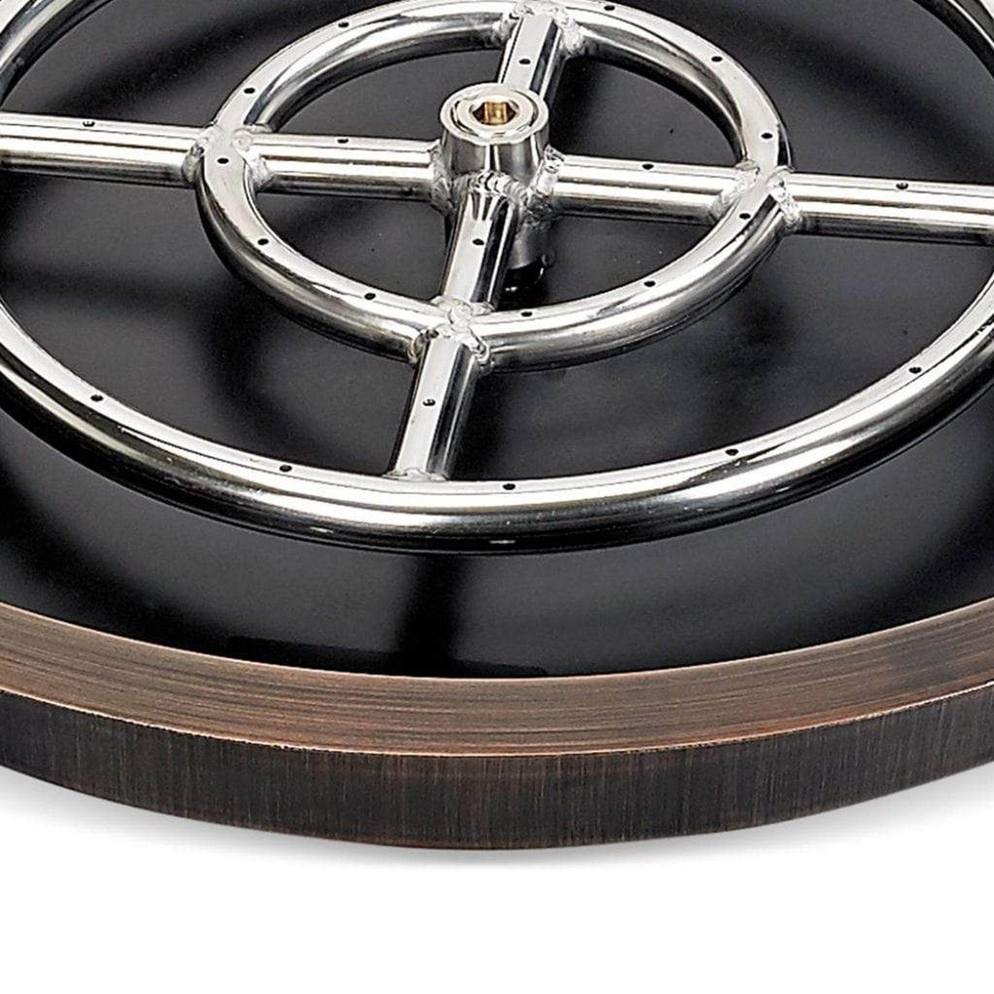 American Fireglass Oil Rubbed Bronze Drop-In Pan with Ring Burner