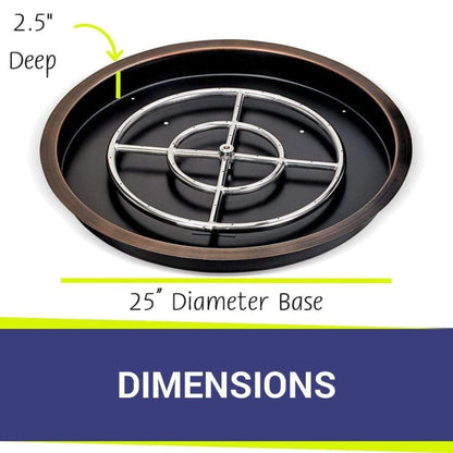 American Fireglass Oil Rubbed Bronze Drop-In Pan with Ring Burner