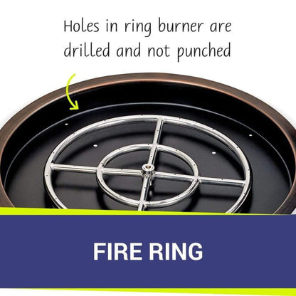 American Fireglass Oil Rubbed Bronze Drop-In Pan with Ring Burner