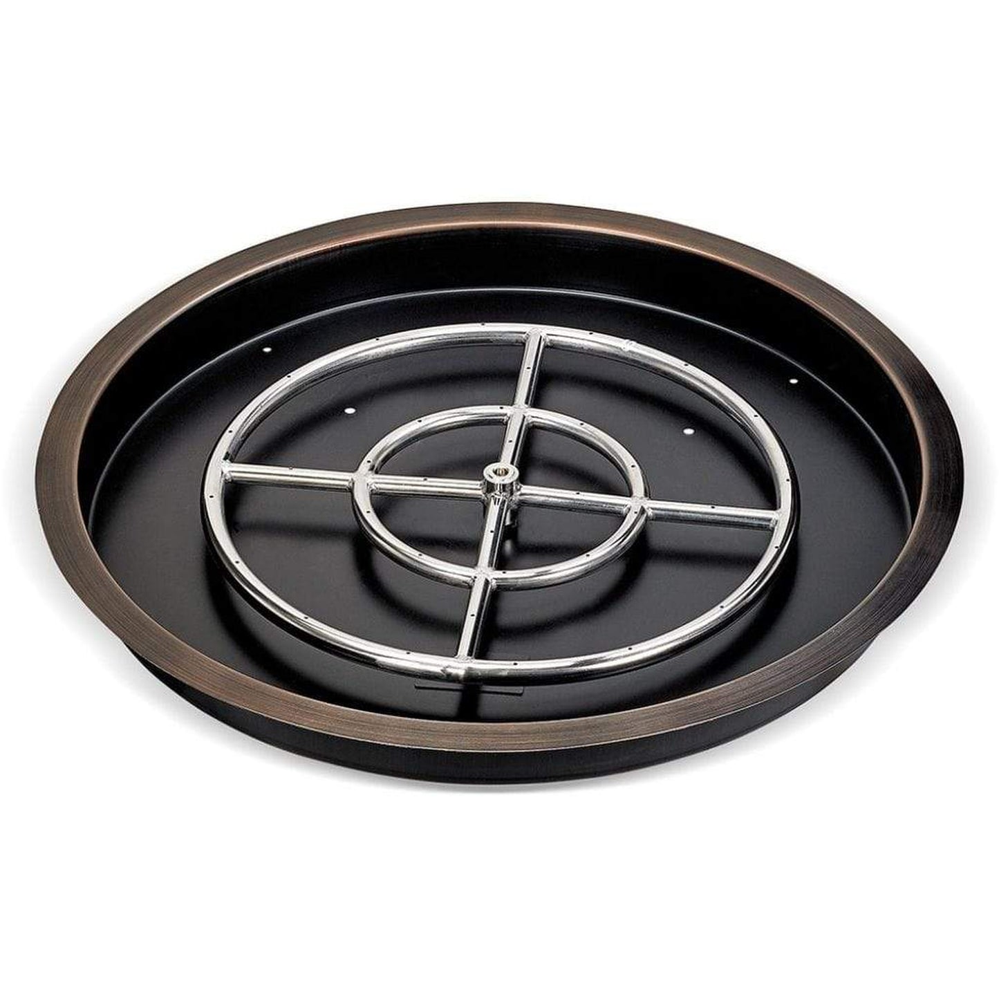 American Fireglass Oil Rubbed Bronze Drop-In Pan with Ring Burner