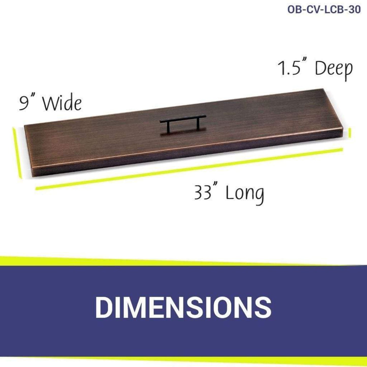 American Fireglass Oil Rubbed Bronze Stainless Steel Cover for Linear Drop-In Fire Pit Pan