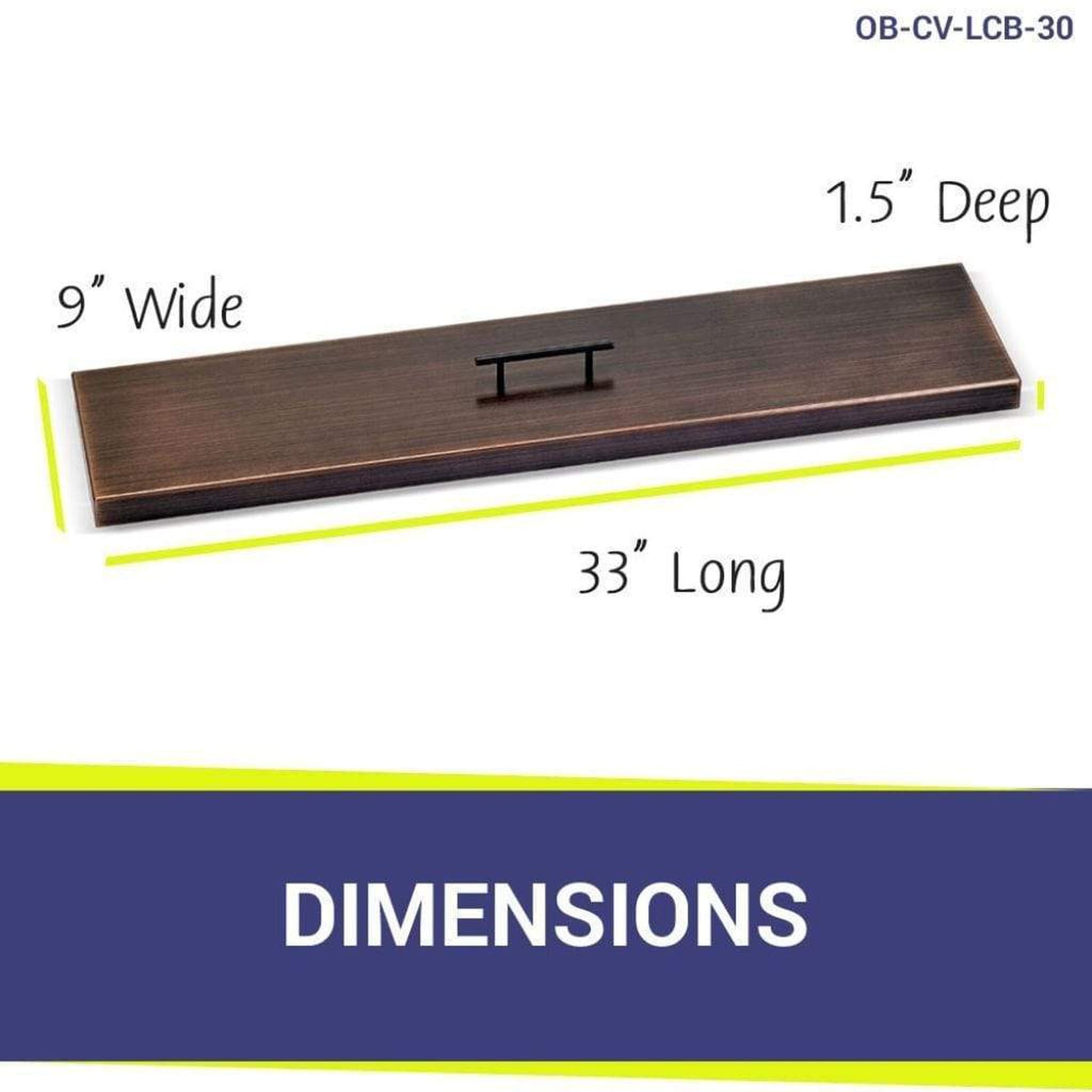 American Fireglass Oil Rubbed Bronze Stainless Steel Cover for Linear Drop-In Fire Pit Pan
