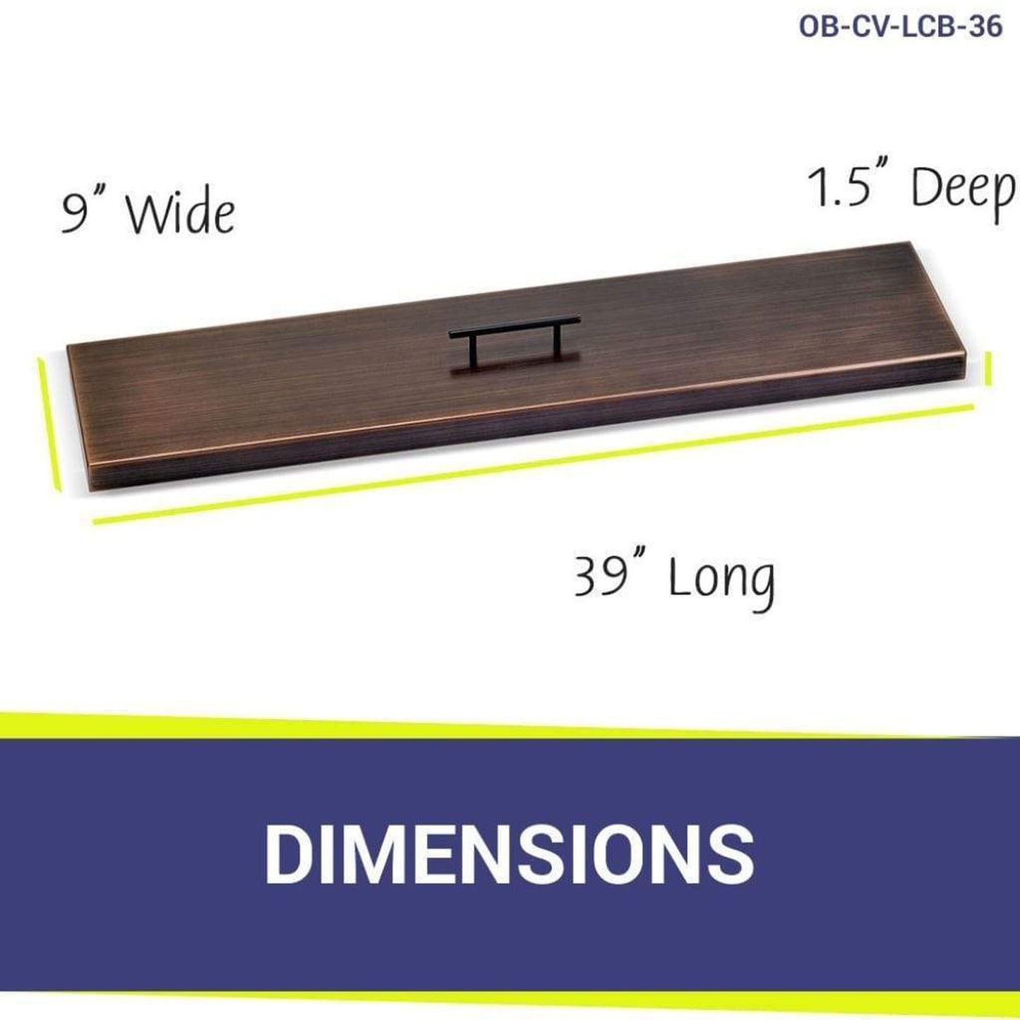 American Fireglass Oil Rubbed Bronze Stainless Steel Cover for Linear Drop-In Fire Pit Pan