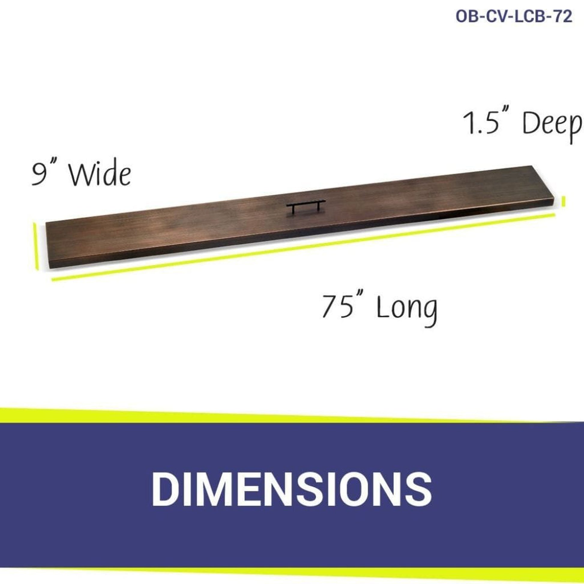 American Fireglass Oil Rubbed Bronze Stainless Steel Cover for Linear Drop-In Fire Pit Pan