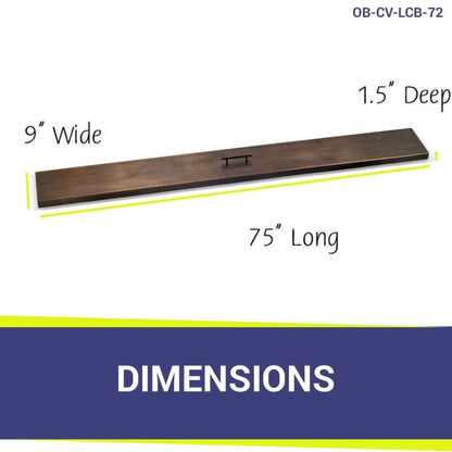 American Fireglass Oil Rubbed Bronze Stainless Steel Cover for Linear Drop-In Fire Pit Pan