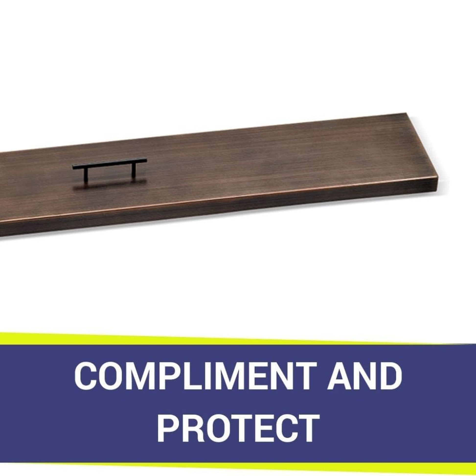 American Fireglass Oil Rubbed Bronze Stainless Steel Cover for Linear Drop-In Fire Pit Pan