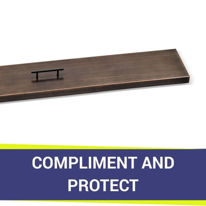 American Fireglass Oil Rubbed Bronze Stainless Steel Cover for Linear Drop-In Fire Pit Pan