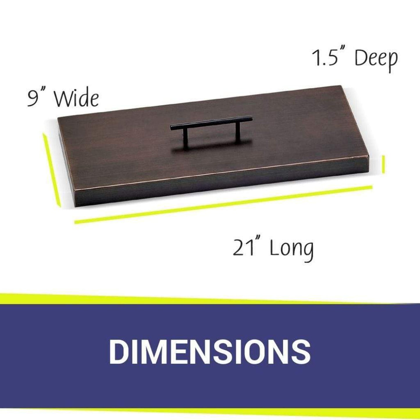 American Fireglass Oil Rubbed Bronze Stainless Steel Cover for Rectangular Drop-In Fire Pit Pan