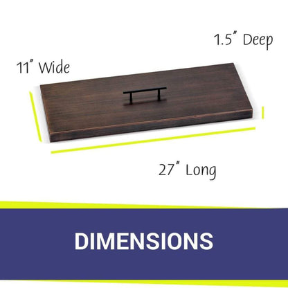 American Fireglass Oil Rubbed Bronze Stainless Steel Cover for Rectangular Drop-In Fire Pit Pan