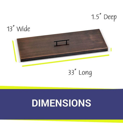 American Fireglass Oil Rubbed Bronze Stainless Steel Cover for Rectangular Drop-In Fire Pit Pan