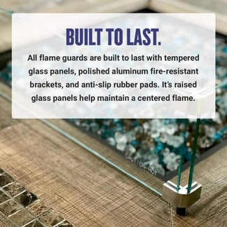 American Fireglass Rectangular Glass Flame Guard for 18