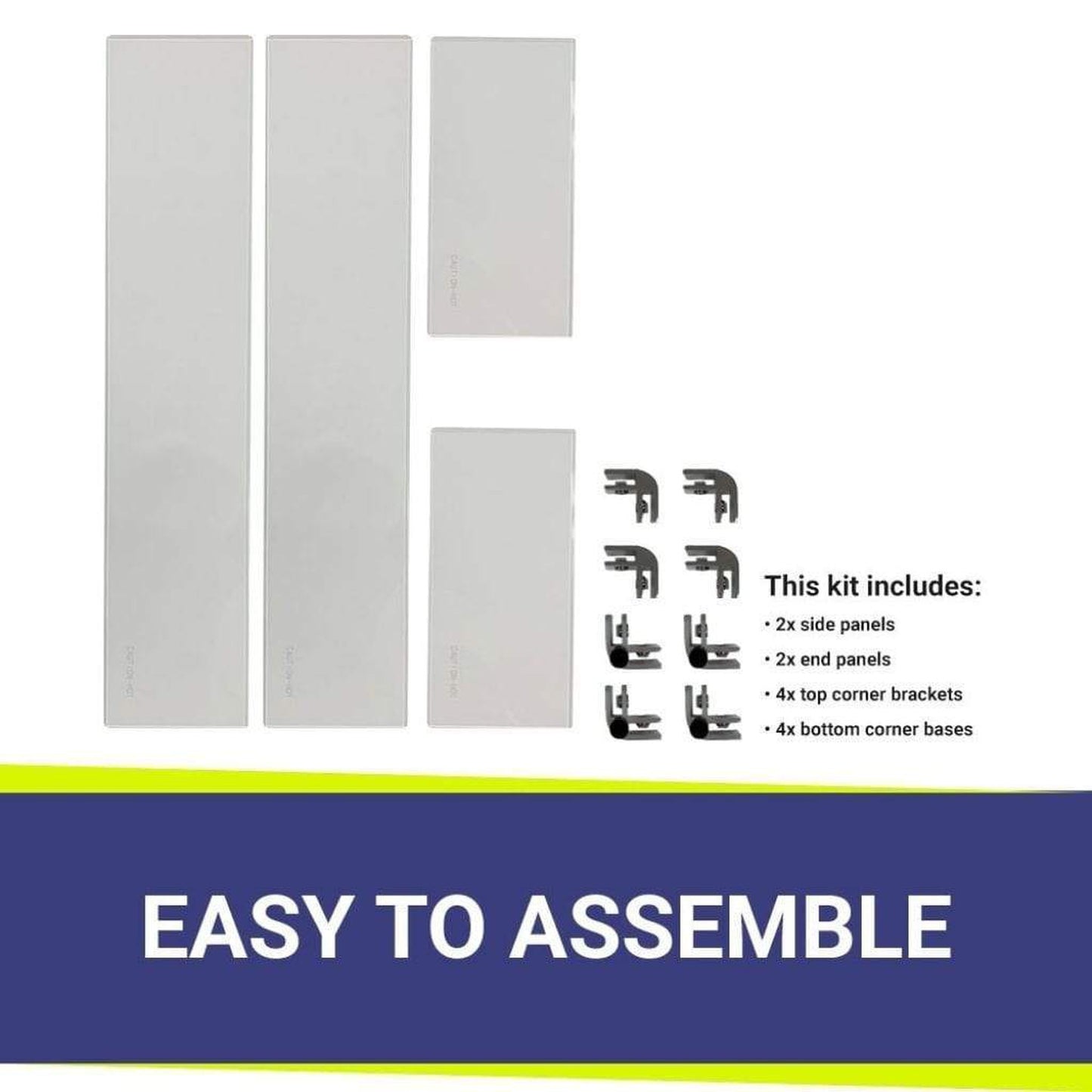 American Fireglass Rectangular Glass Flame Guard for 24" x 8" Drop-In Fire Pit Pan