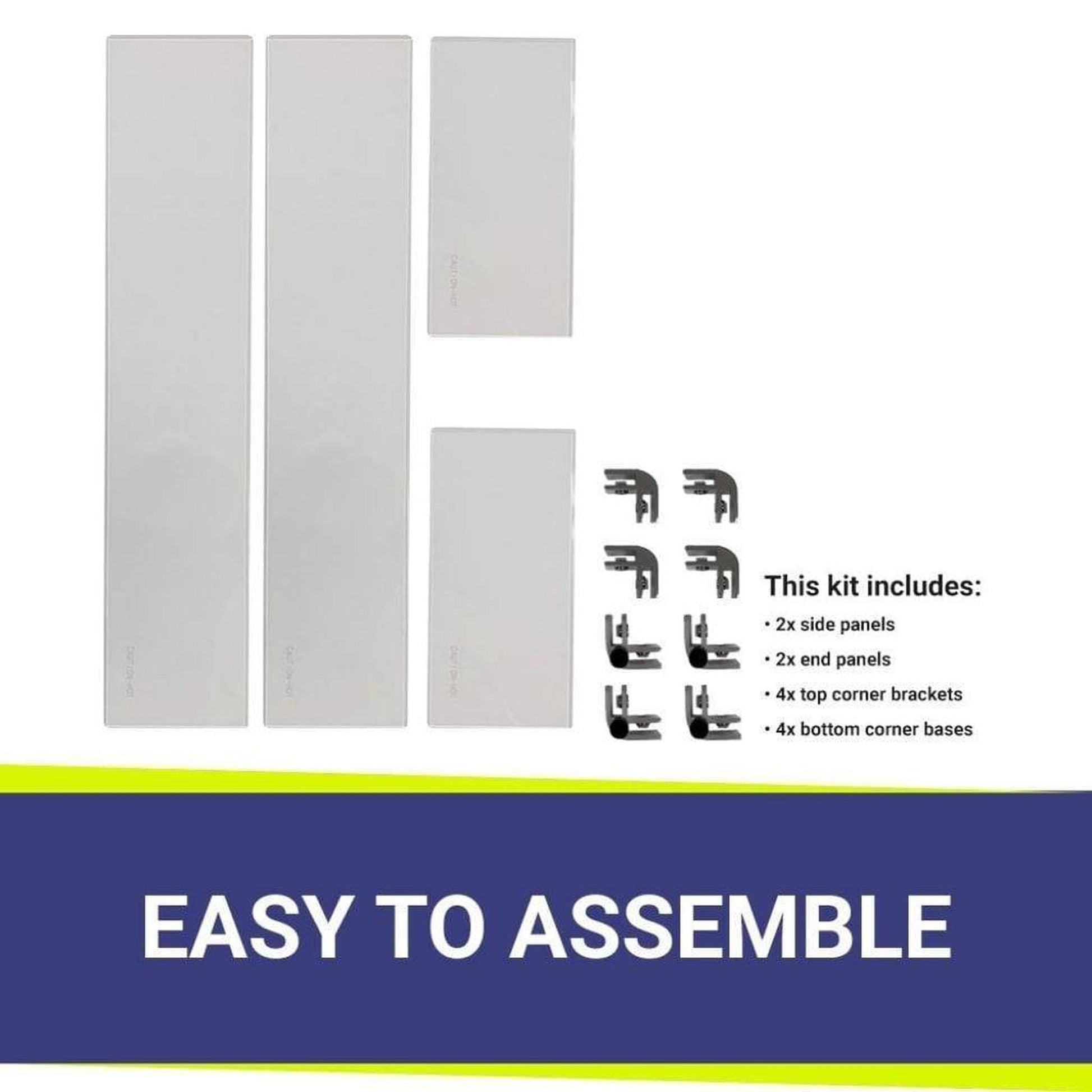 American Fireglass Rectangular Glass Flame Guard for 24" x 8" Drop-In Fire Pit Pan