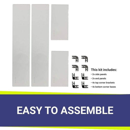 American Fireglass Rectangular Glass Flame Guard for 24" x 8" Drop-In Fire Pit Pan