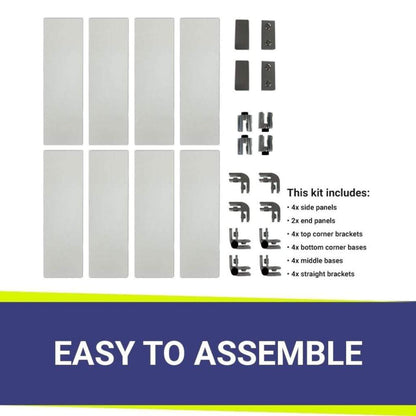 American Fireglass Square Glass Flame Guard for 36" Square Drop-In Fire Pit Pan