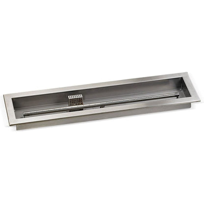 American Fireglass Stainless Steel Linear Drop-in Fire Pit Pan With Electric Ignition System kit, CSA Certified