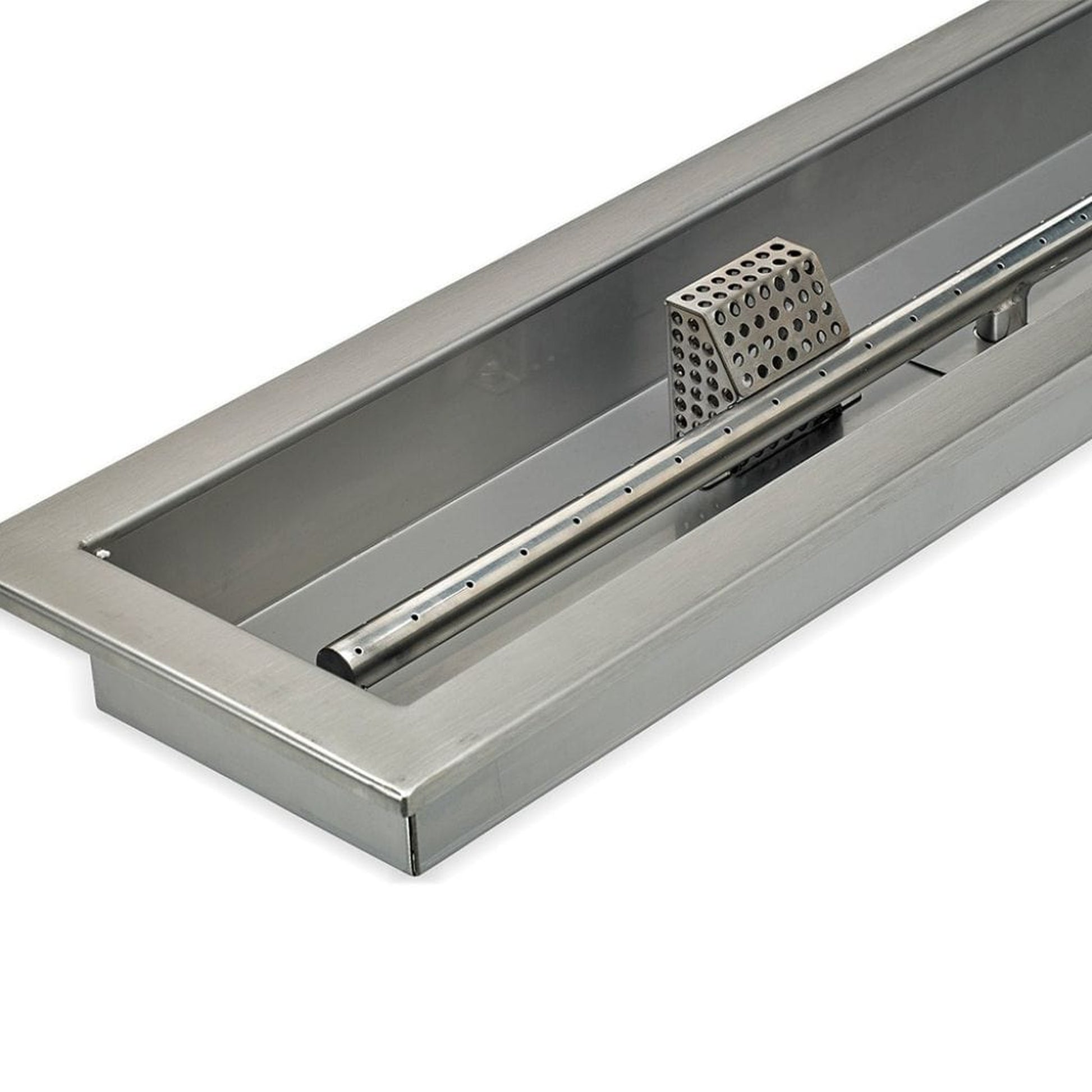 American Fireglass Stainless Steel Linear Drop-in Fire Pit Pan With Electric Ignition System kit, CSA Certified