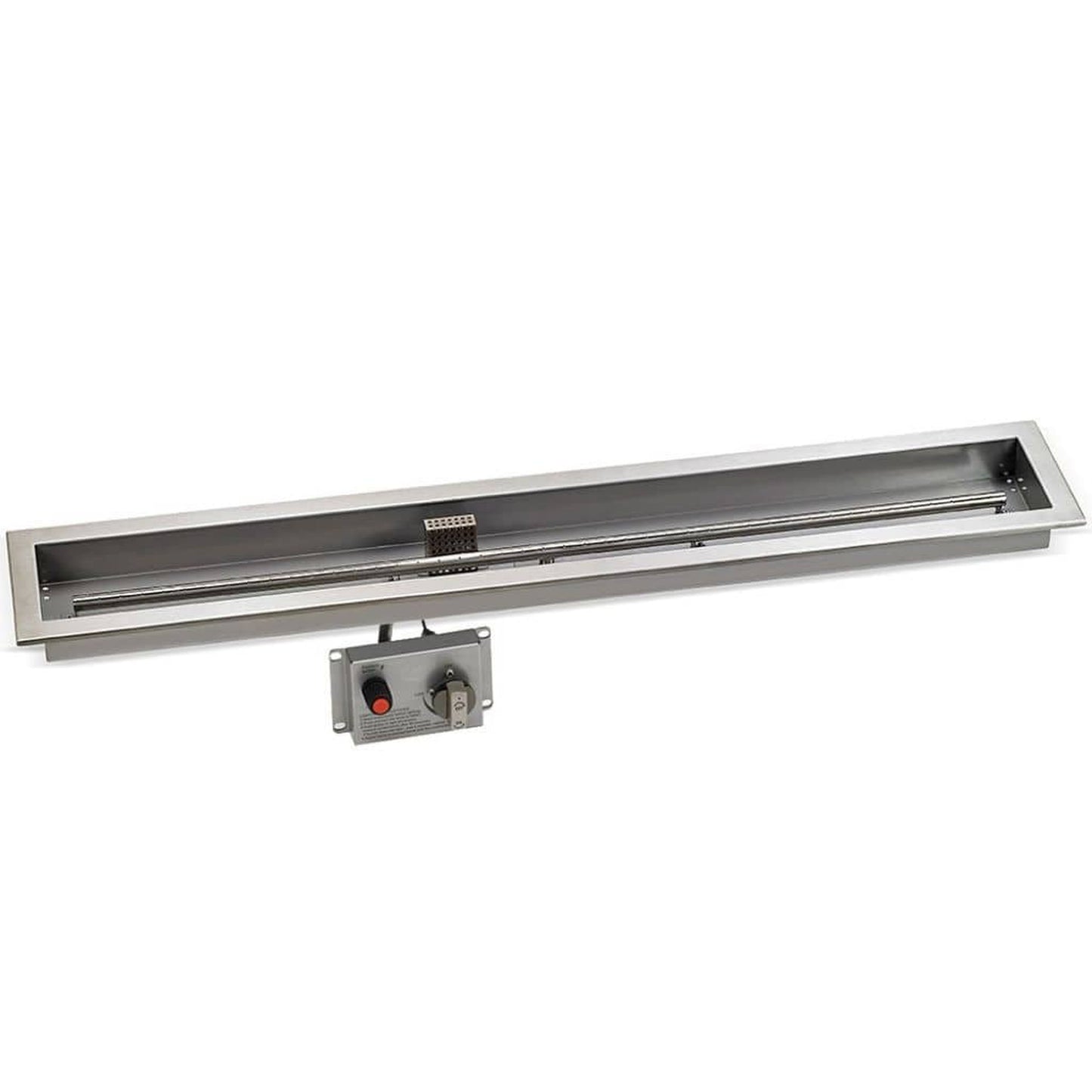 American Fireglass Stainless Steel Linear Drop-in Fire Pit Pan With Electric Ignition System kit, CSA Certified