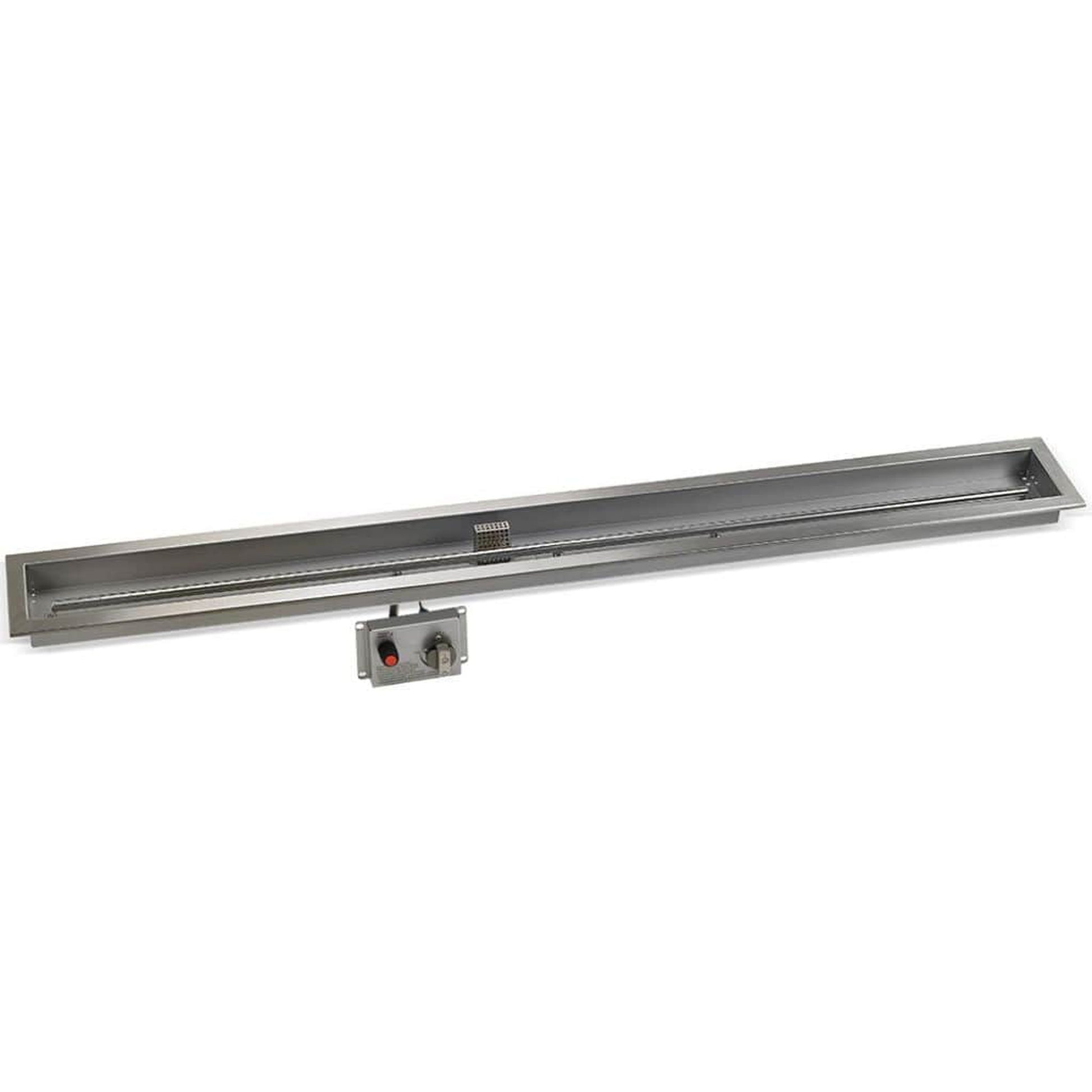 American Fireglass Stainless Steel Linear Drop-in Fire Pit Pan With Electric Ignition System kit, CSA Certified