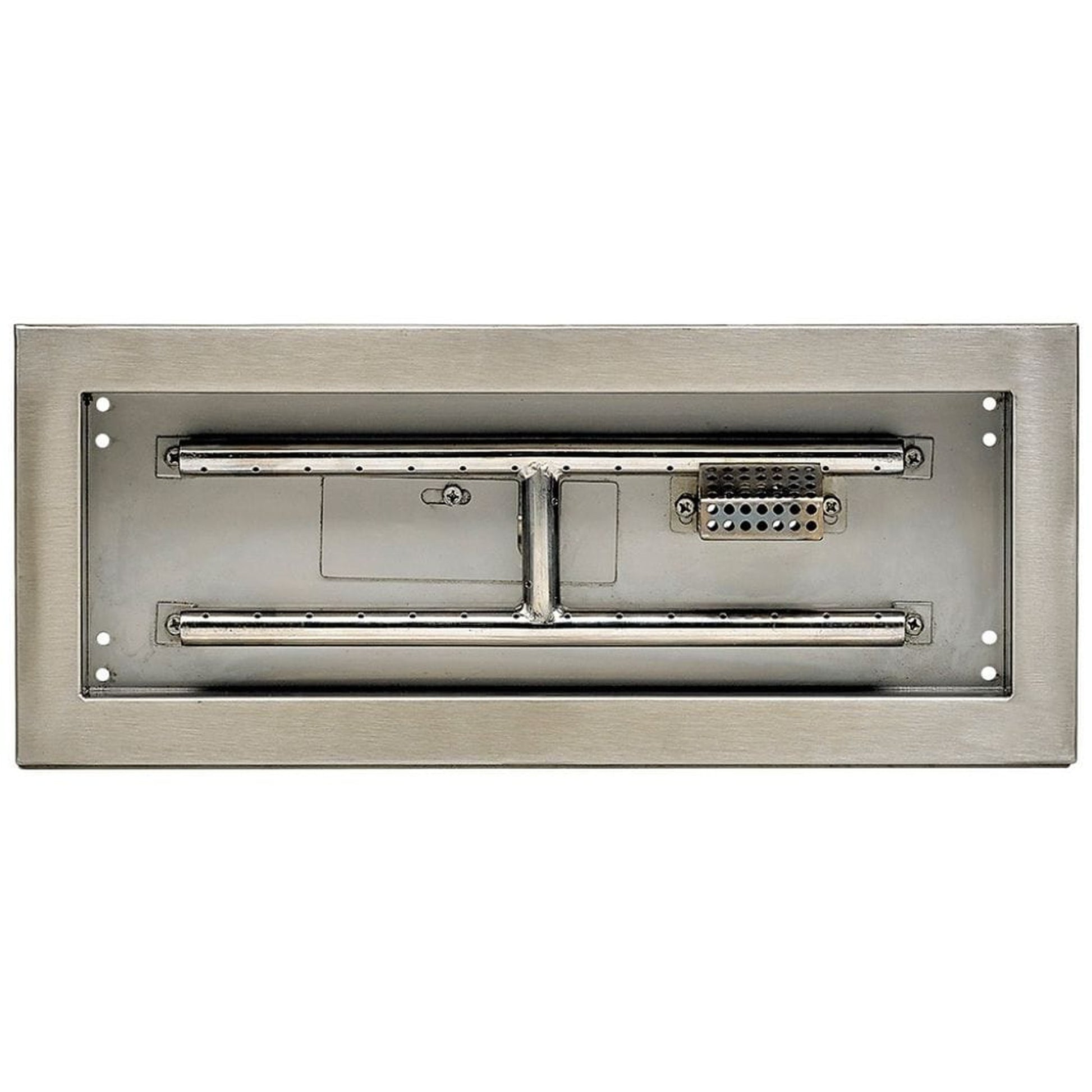 American Fireglass Stainless Steel Rectangular Drop-in Fire Pit Pan With Electric Ignition System kit, CSA Certified