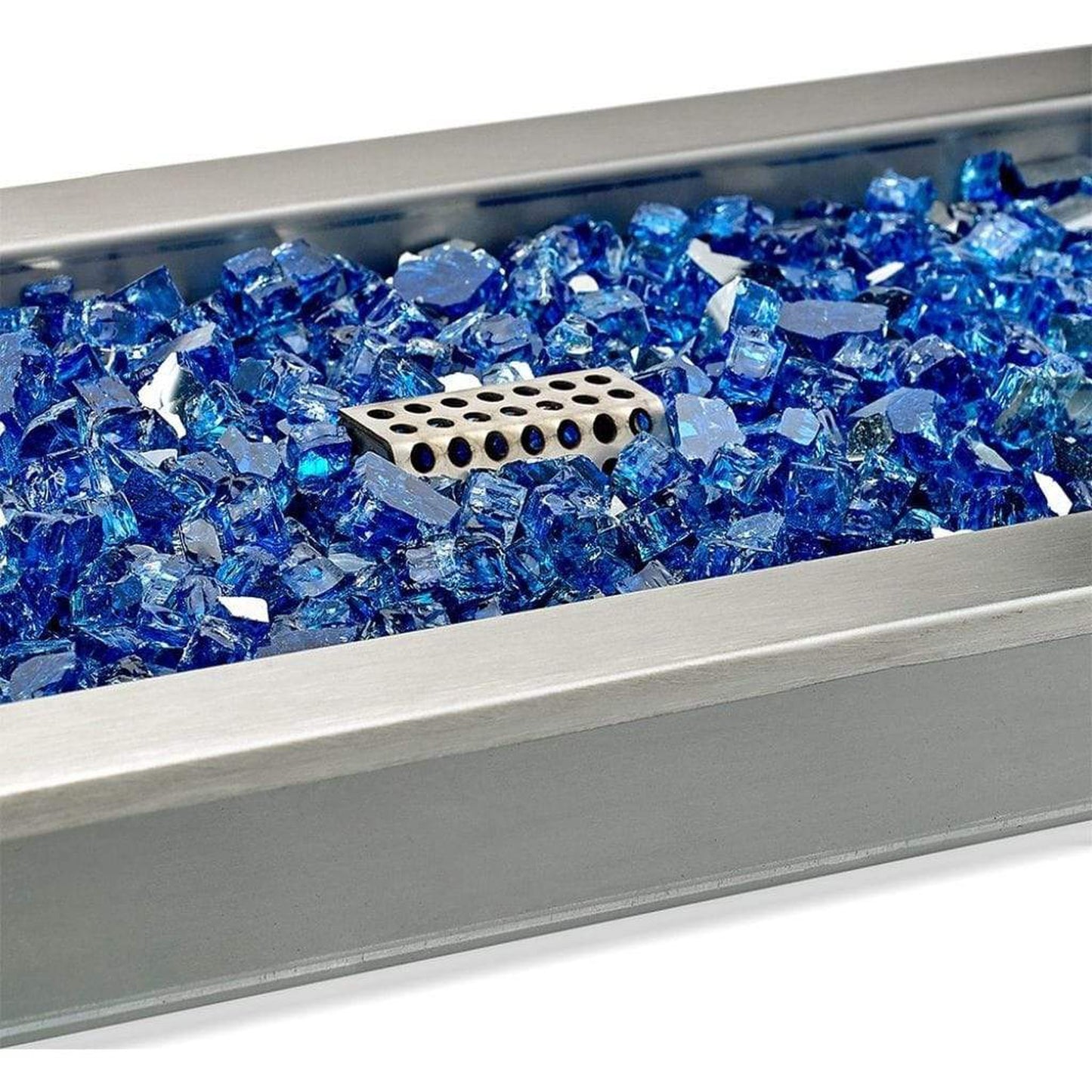 American Fireglass Stainless Steel Rectangular Drop-in Fire Pit Pan With Electric Ignition System kit, CSA Certified