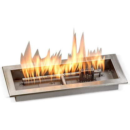 American Fireglass Stainless Steel Rectangular Drop-in Fire Pit Pan With Electric Ignition System kit, CSA Certified